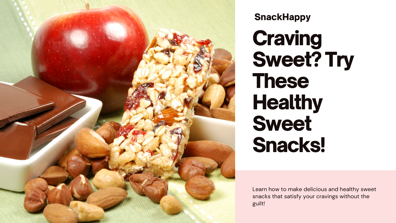 Healthy Sweet Snack Options Including Dark Chocolate, Red Apple, and Nut Bar on Green Textile