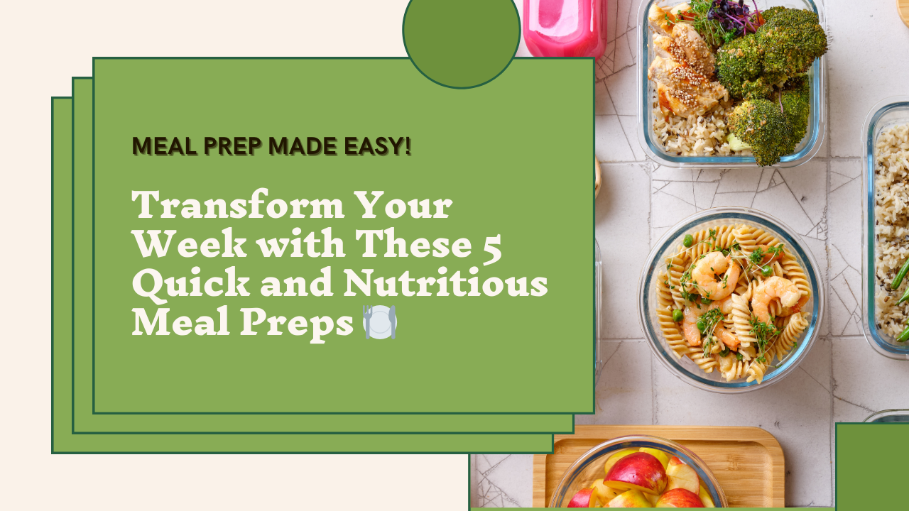 Assorted Healthy Meal Prep Containers with Broccoli, Rice, Pasta, and Fresh Fruit