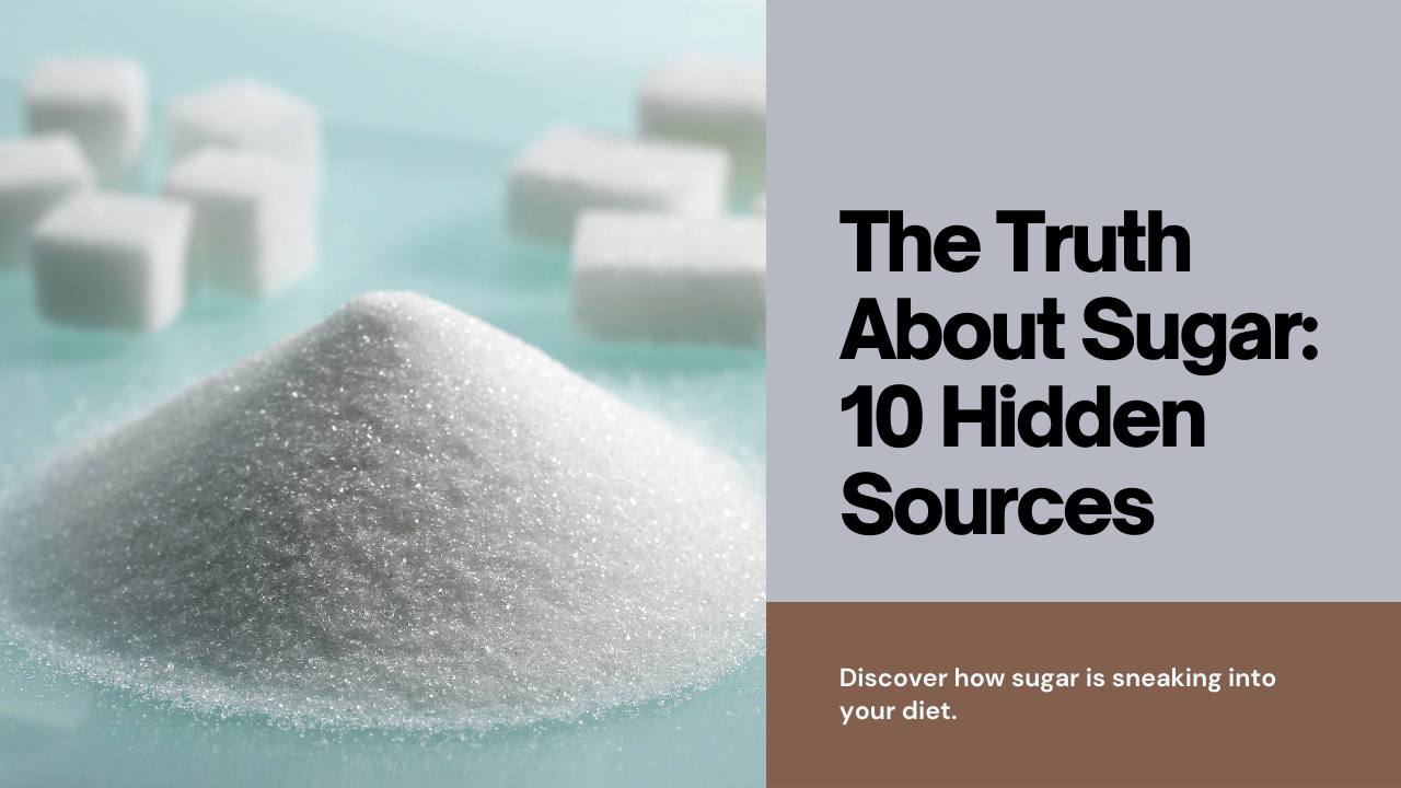 A diverse selection of food products, highlighting the importance of recognizing hidden sugars for better health.