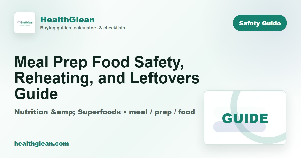 Meal Prep Food Safety, Reheating, and Leftovers Guide - HealthGlean guide image