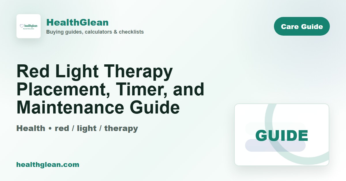 Red Light Therapy Placement, Timer, and Maintenance Guide - HealthGlean guide image