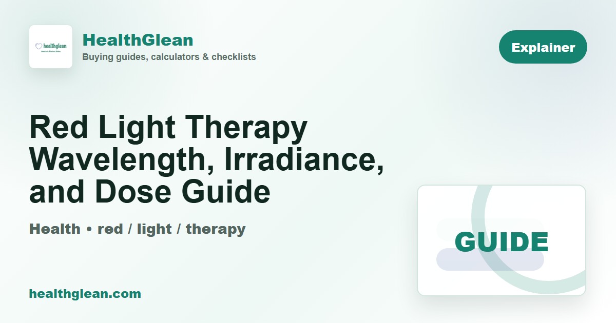 Red Light Therapy Wavelength, Irradiance, and Dose Guide - HealthGlean guide image